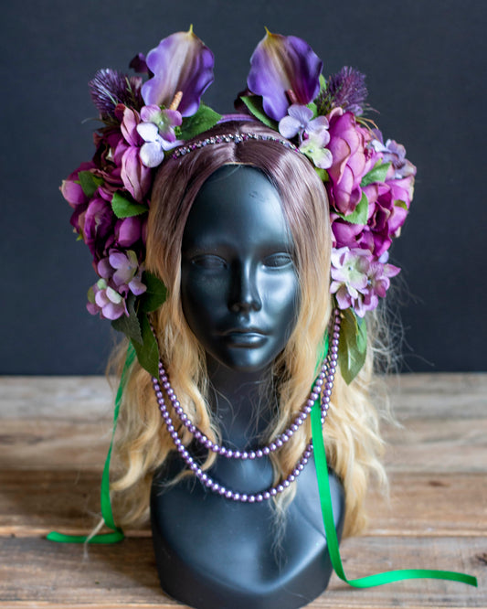 Purple Forest Fairy Headdress for Weddings & Festivals