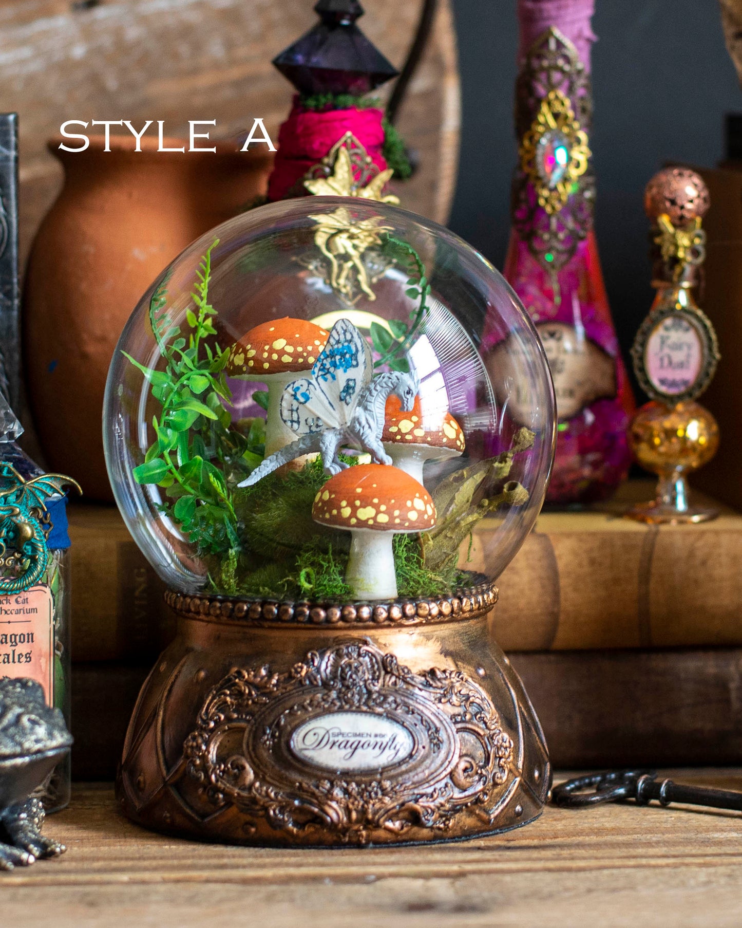 Wonderland Dragonfly Terrarium – Handcrafted Fantasy Decor